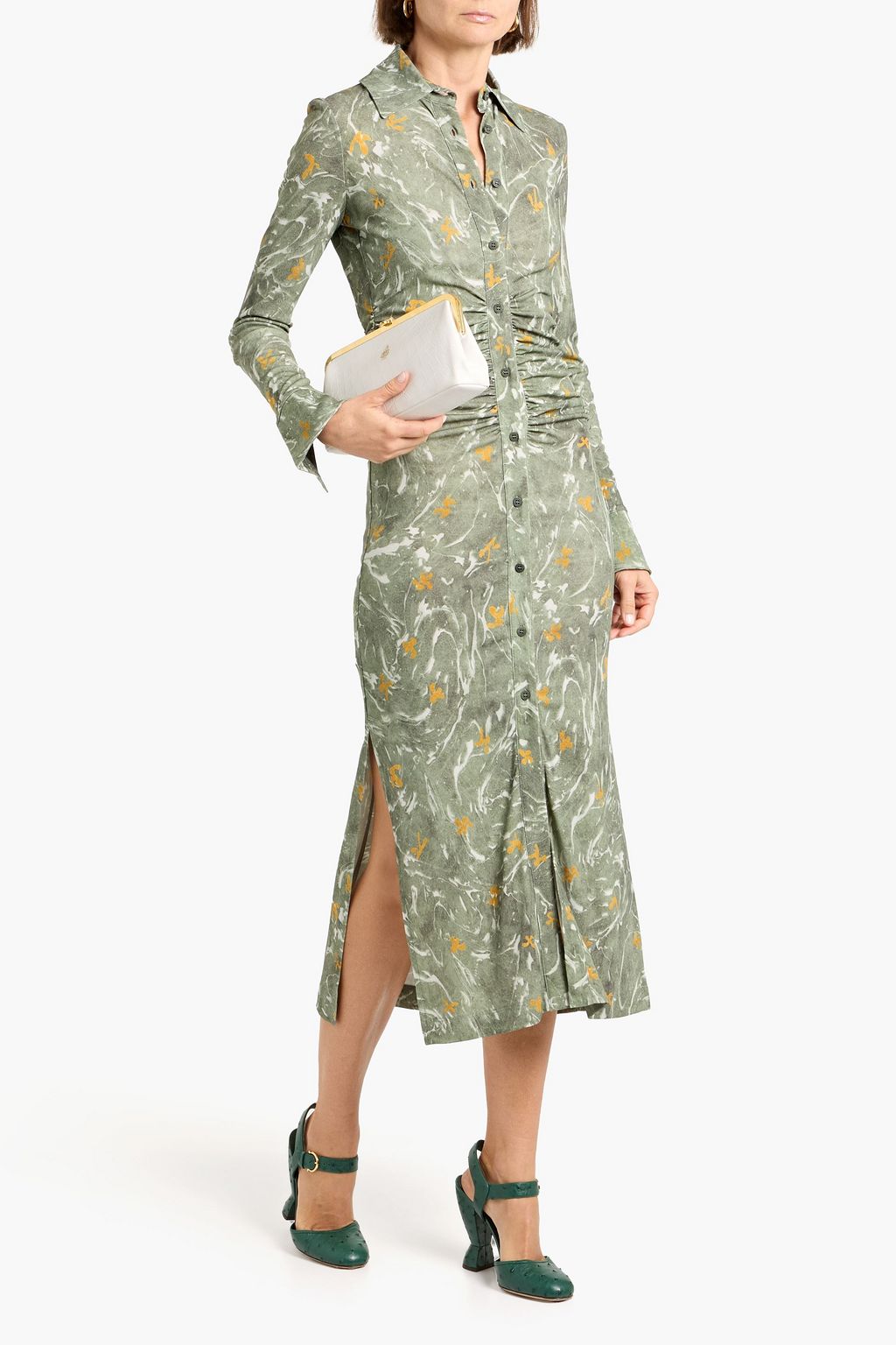 BALMAIN Crochet-knit halterneck midi dress | THE OUTNET