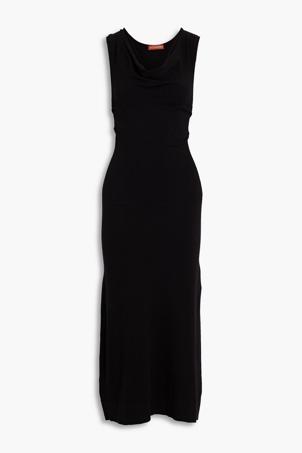 Altuzarra Draped Stretch-knit Midi Dress In Black