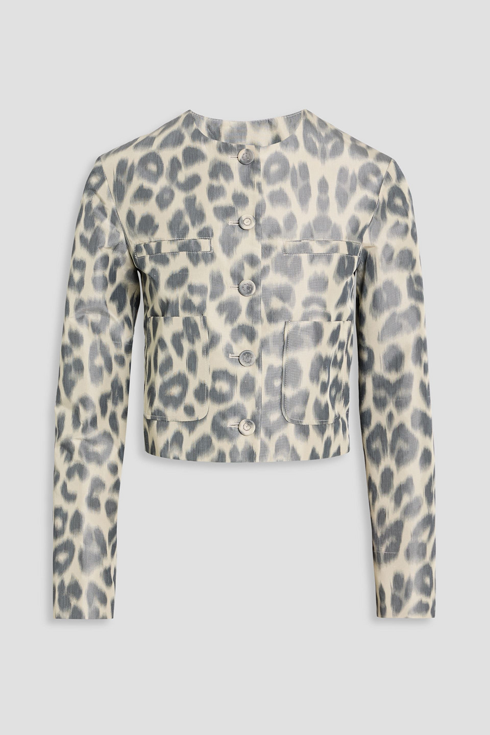 Altuzarra Bernadette Leopard-print Taffeta Jacket In White