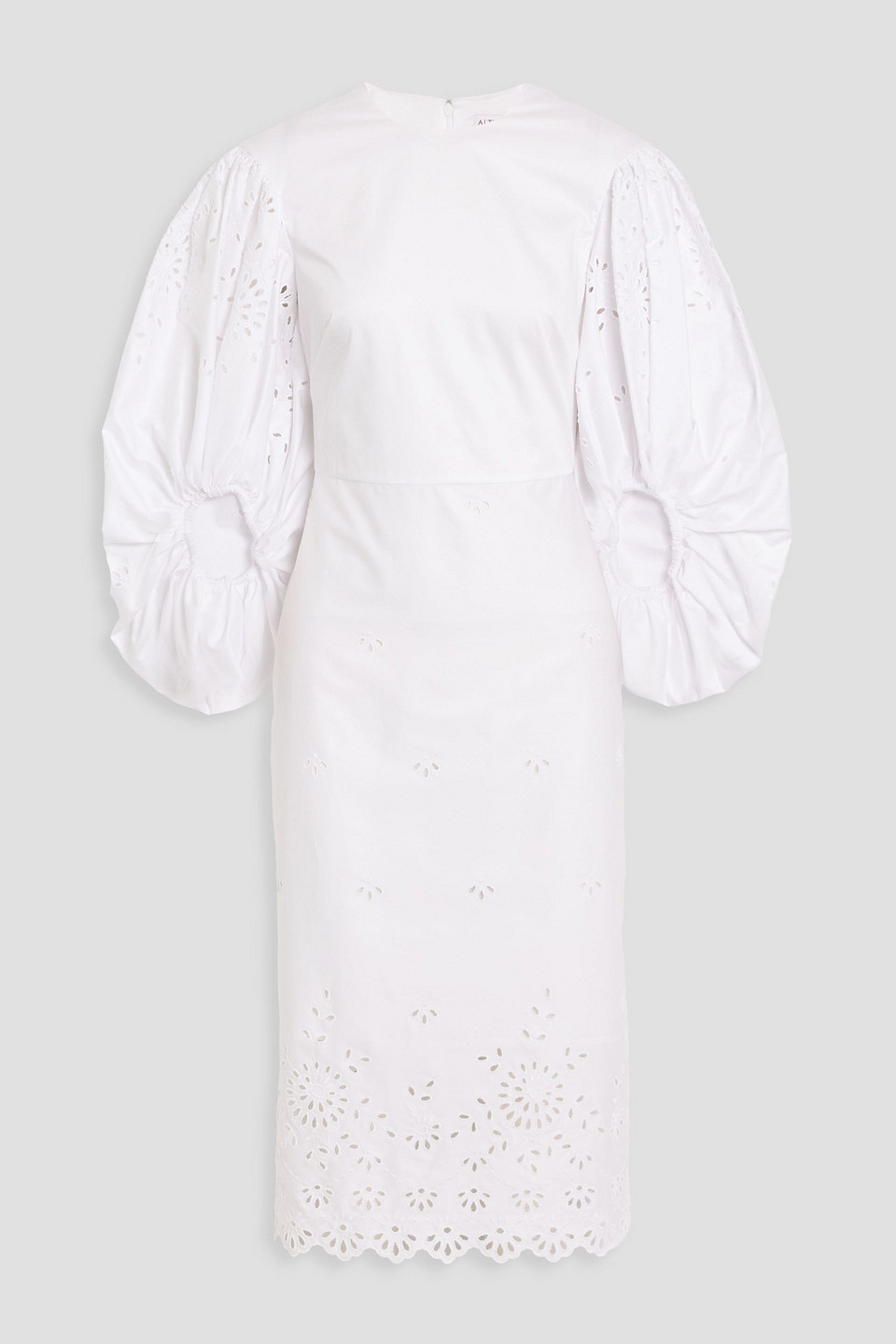 altuzarra - broderie anglaise cotton midi dress - white - fr 34