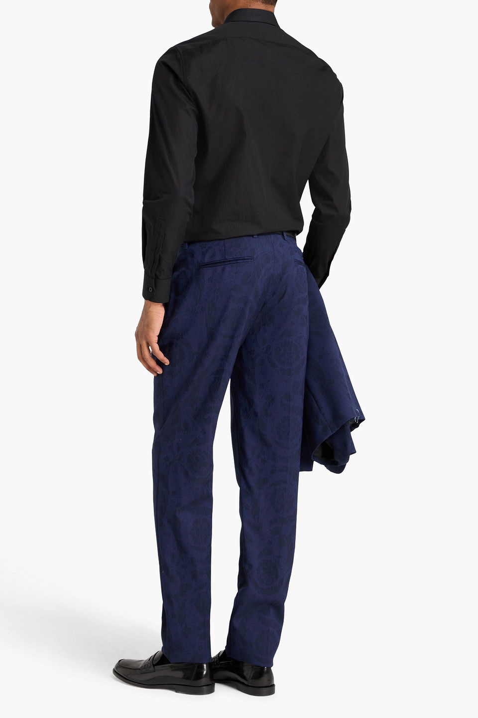  Versace - Wool-jacquard Suit Pants - Blue - It 52 