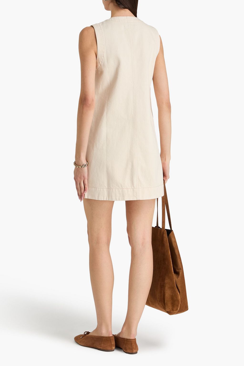 Oakley denim mini dress - ecru - US 0