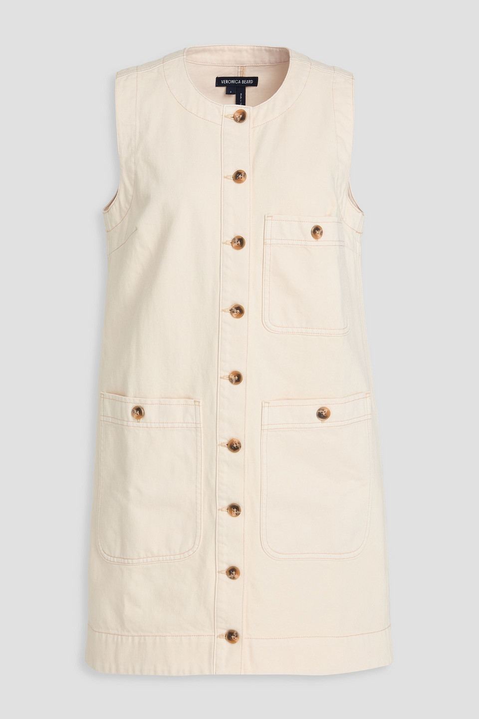 veronica beard - oakley denim mini dress - white - us 4