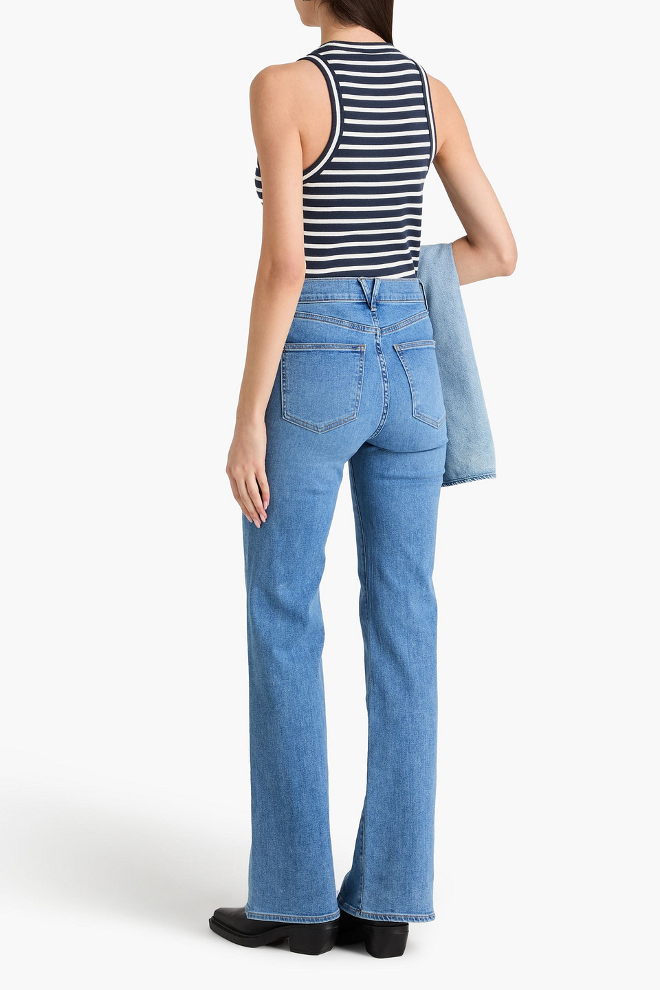  Veronica Beard - Crosbie Hoch Sitzende Cropped Jeans Mit Weitem Bein In Ausgewaschener Optik - Blau - 25 
