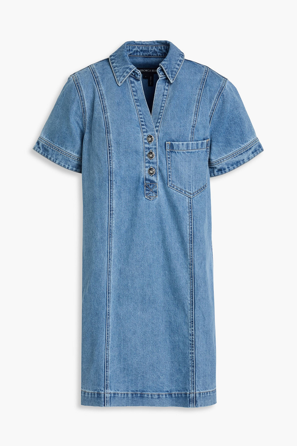 Veronica Beard Otto Denim Mini Dress In Blue