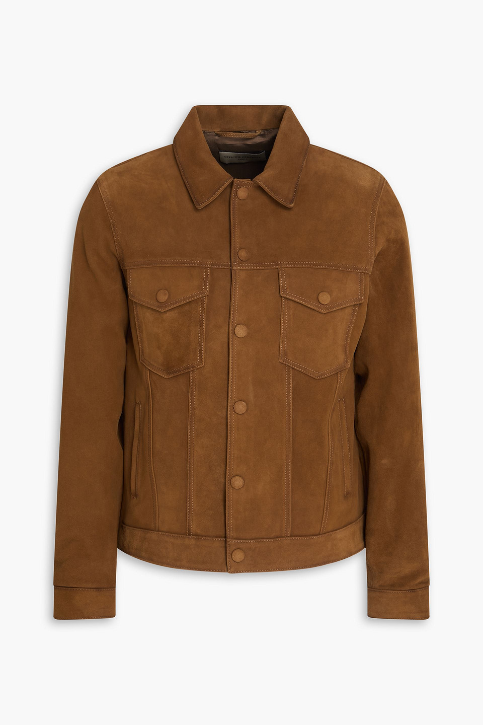 officine générale - leonide nubuck jacket - brown - xxl