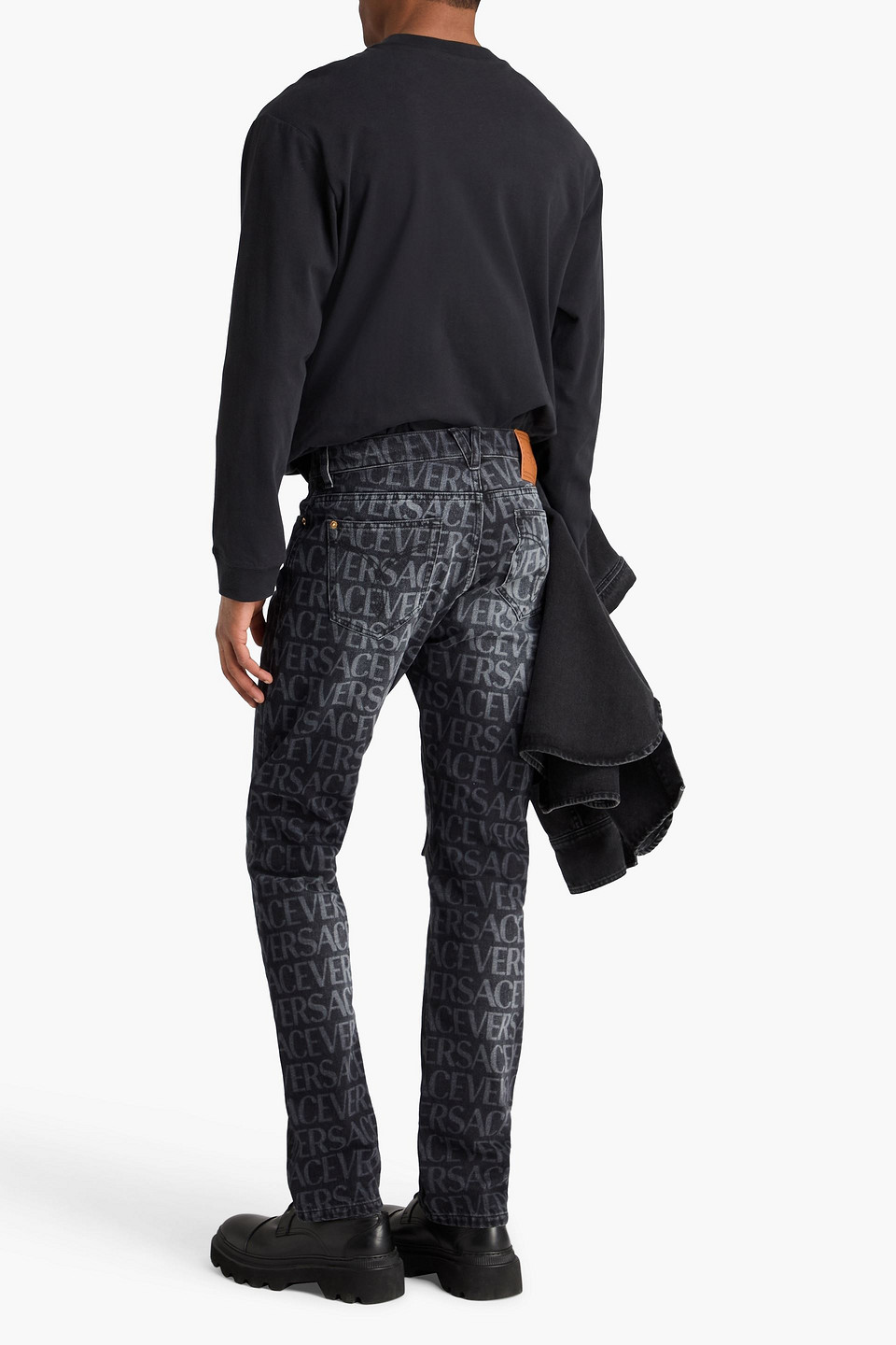  Versace - Jeans Aus Denim Mit Print - Schwarz - 30 