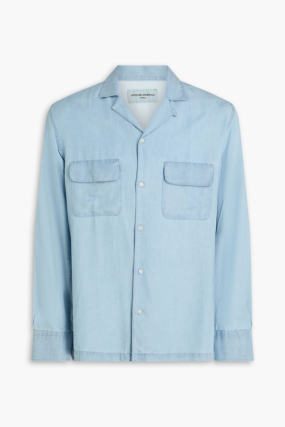 officine générale - leto lyocell shirt - blue - xs