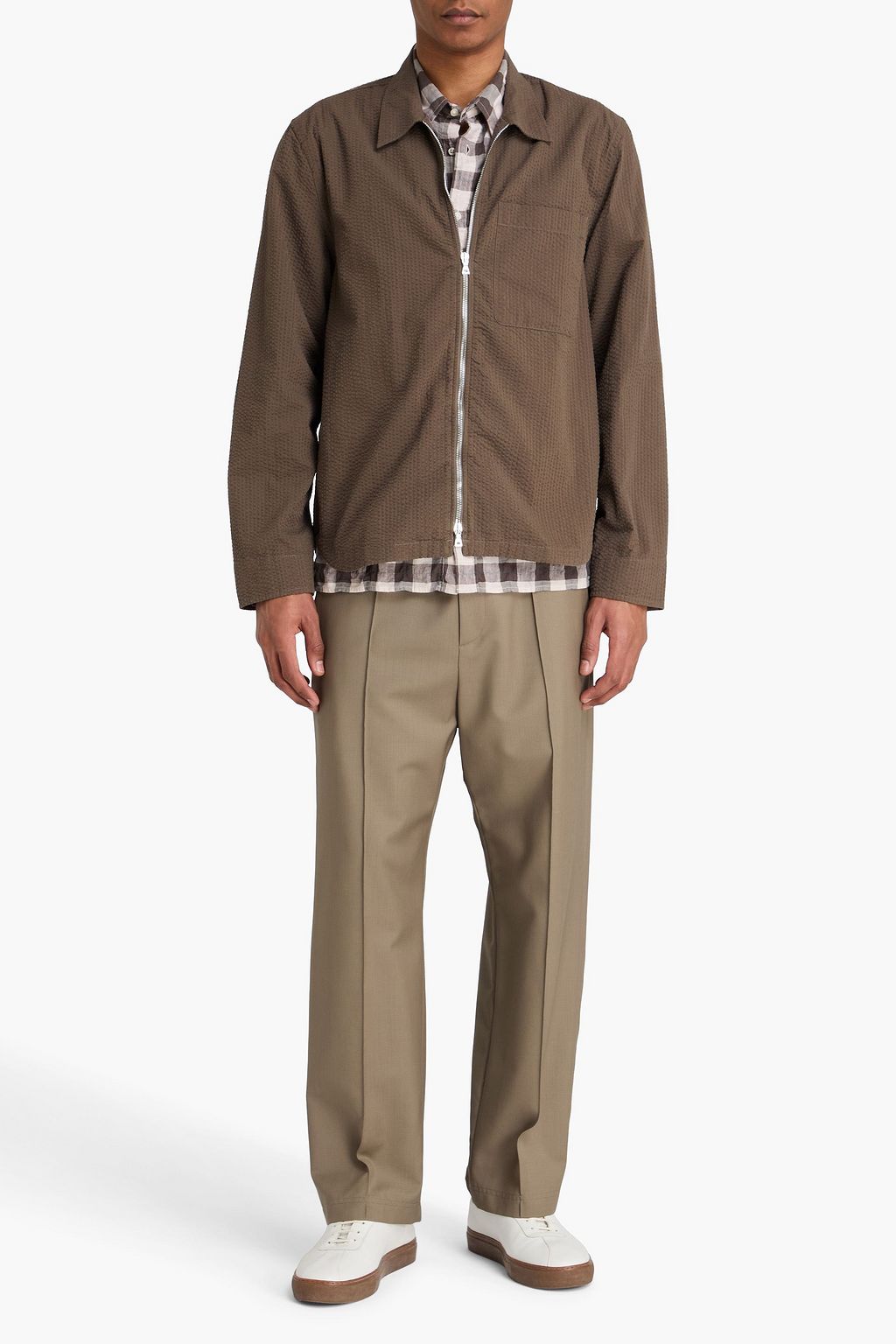 OFFICINE GÉNÉRALE Malo cotton-blend seersucker overshirt | THE OUTNET