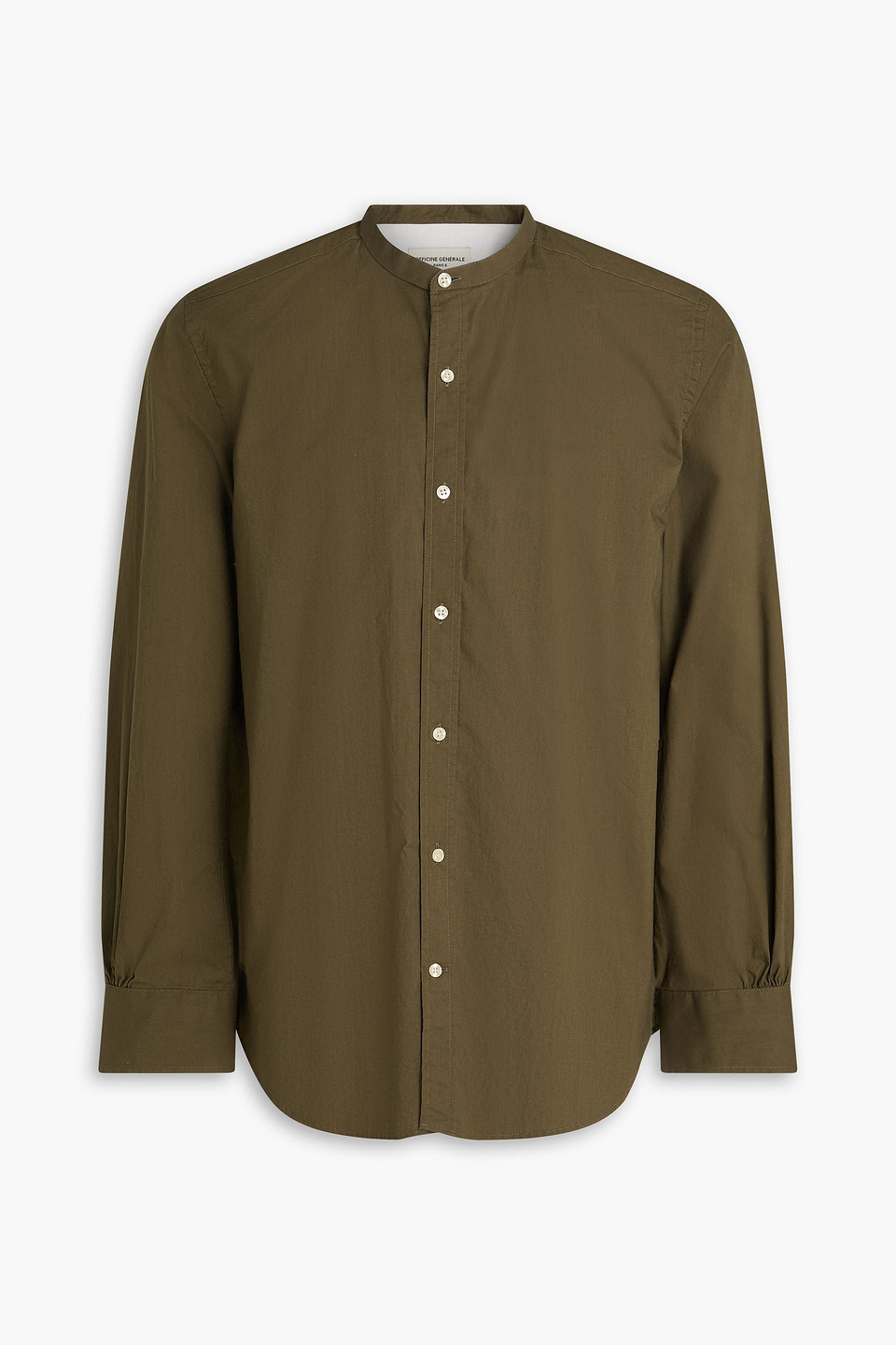 officine générale - gaspard cotton-poplin shirt - green - m