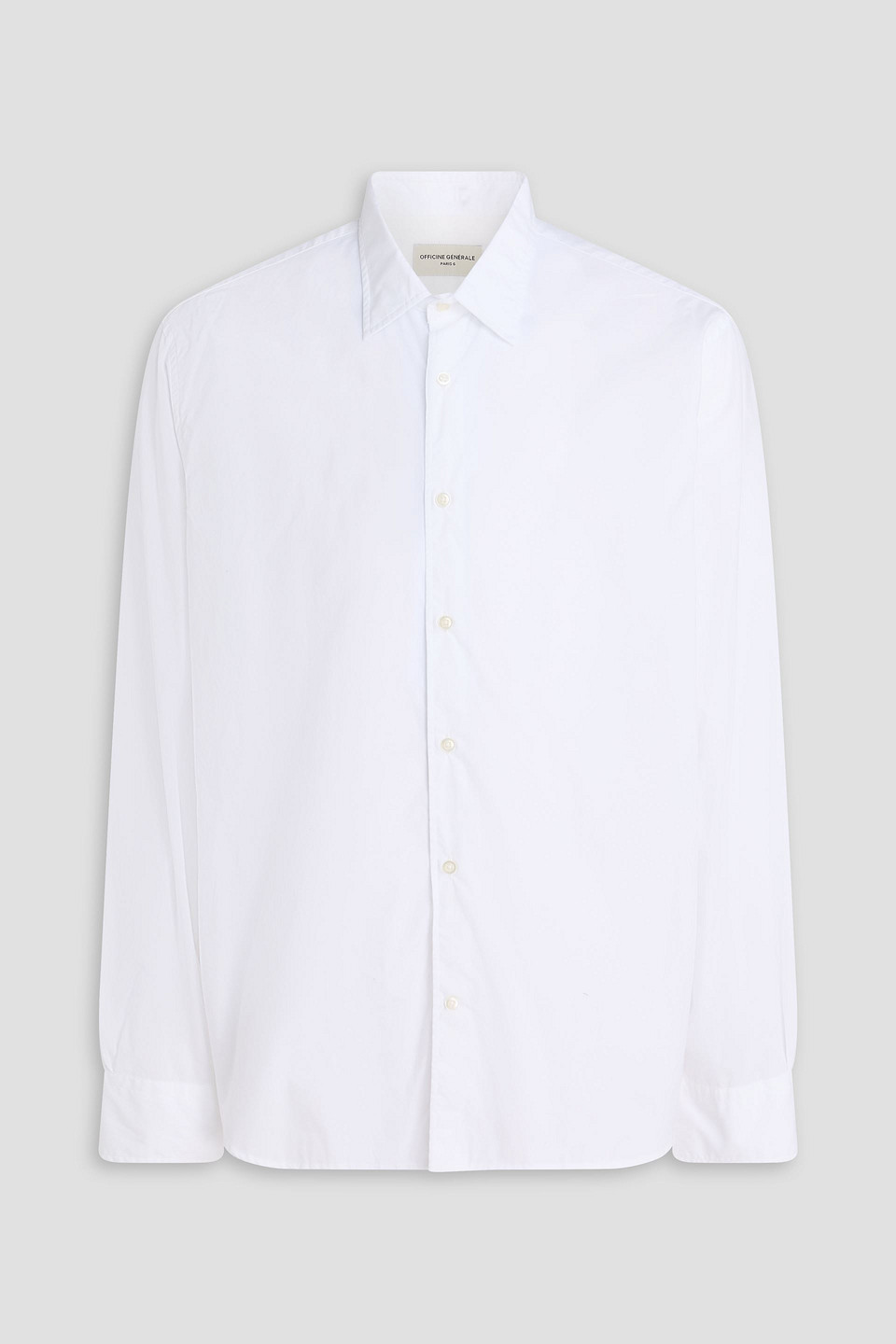 officine générale - gilles cotton-poplin shirt - white - s