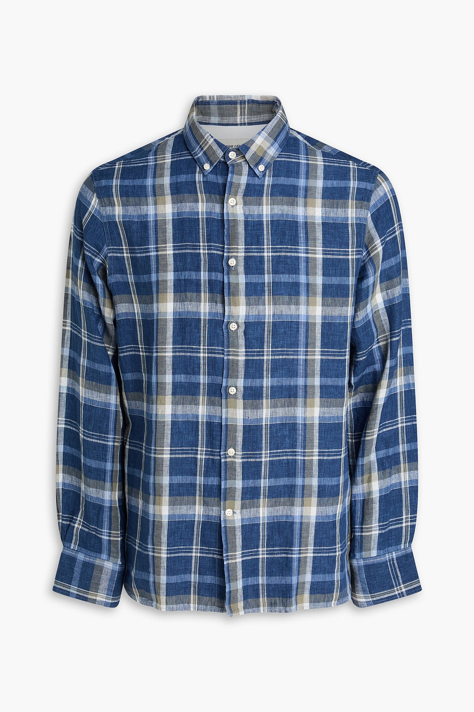 officine générale - arsene checked linen shirt - blue - s