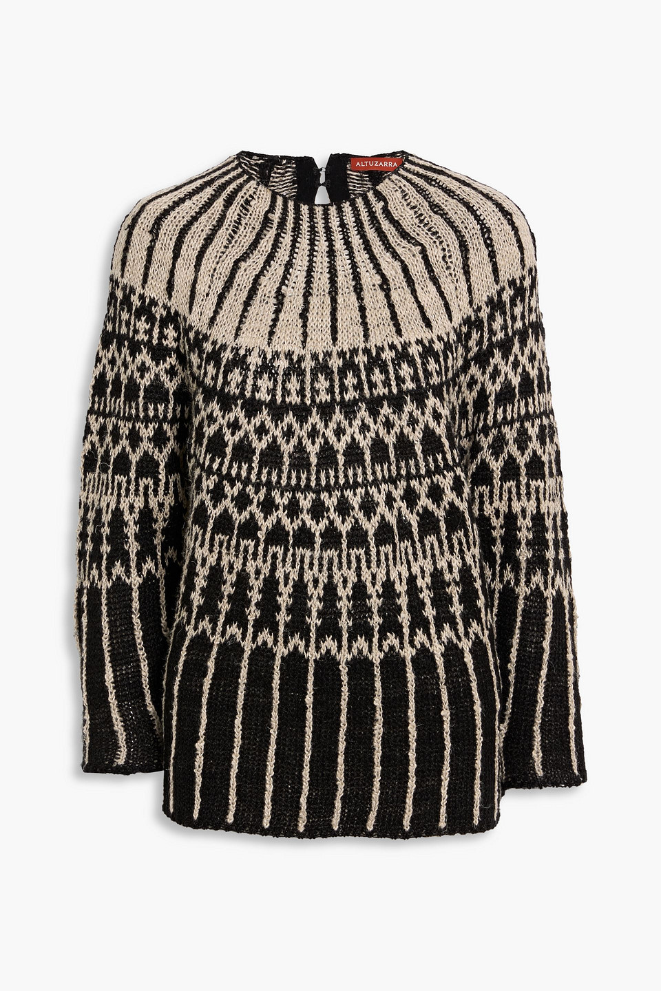 Altuzarra Fair Isle Linen-blend Sweater In Black