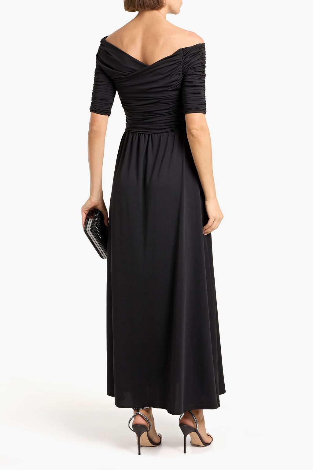prom dresses in jersey city Glitter Jersey Mermaid V Neck Slit Prom Dresses, MP1018 main image 1