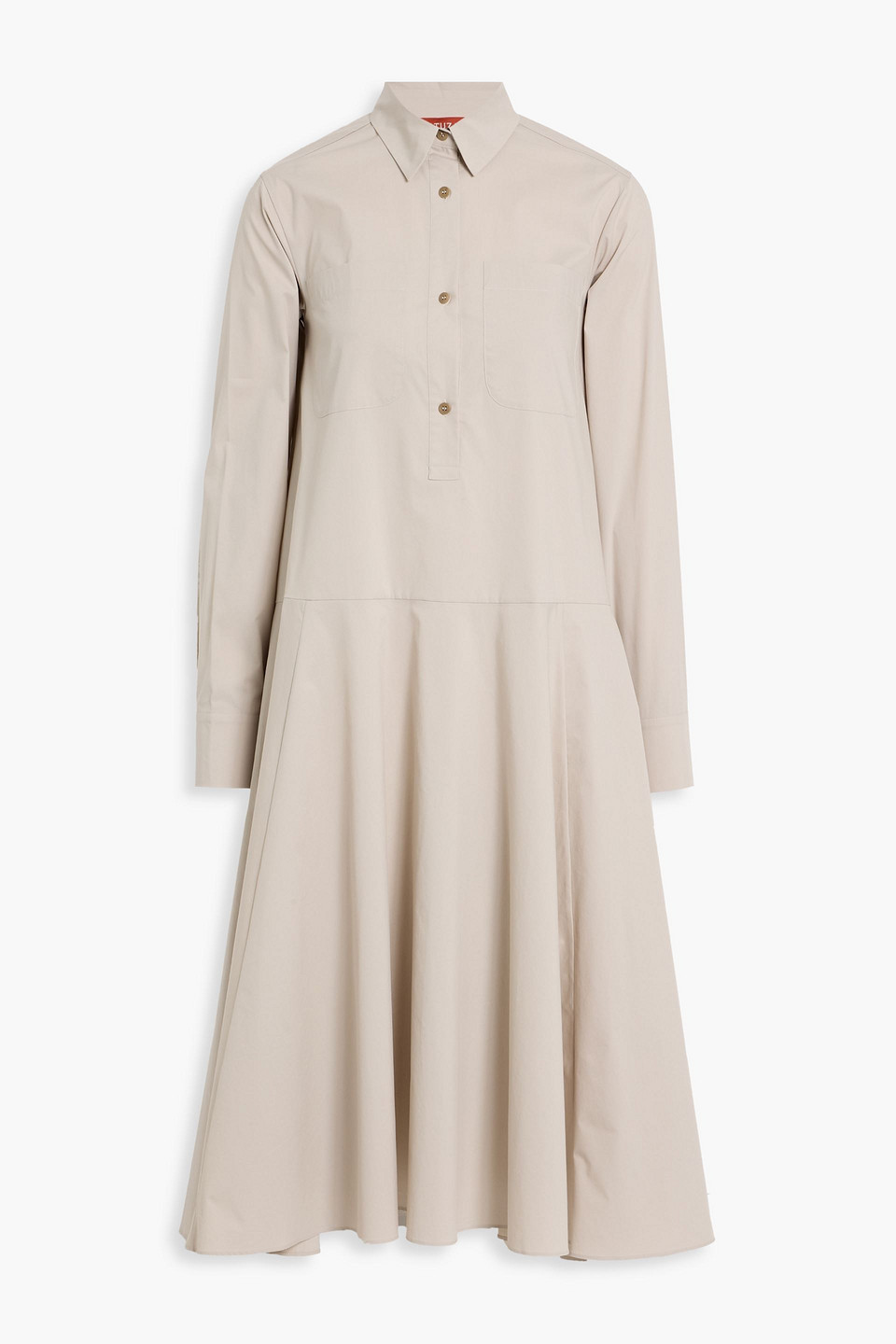altuzarra - cotton-blend poplin midi shirt dress - neutral - fr 34