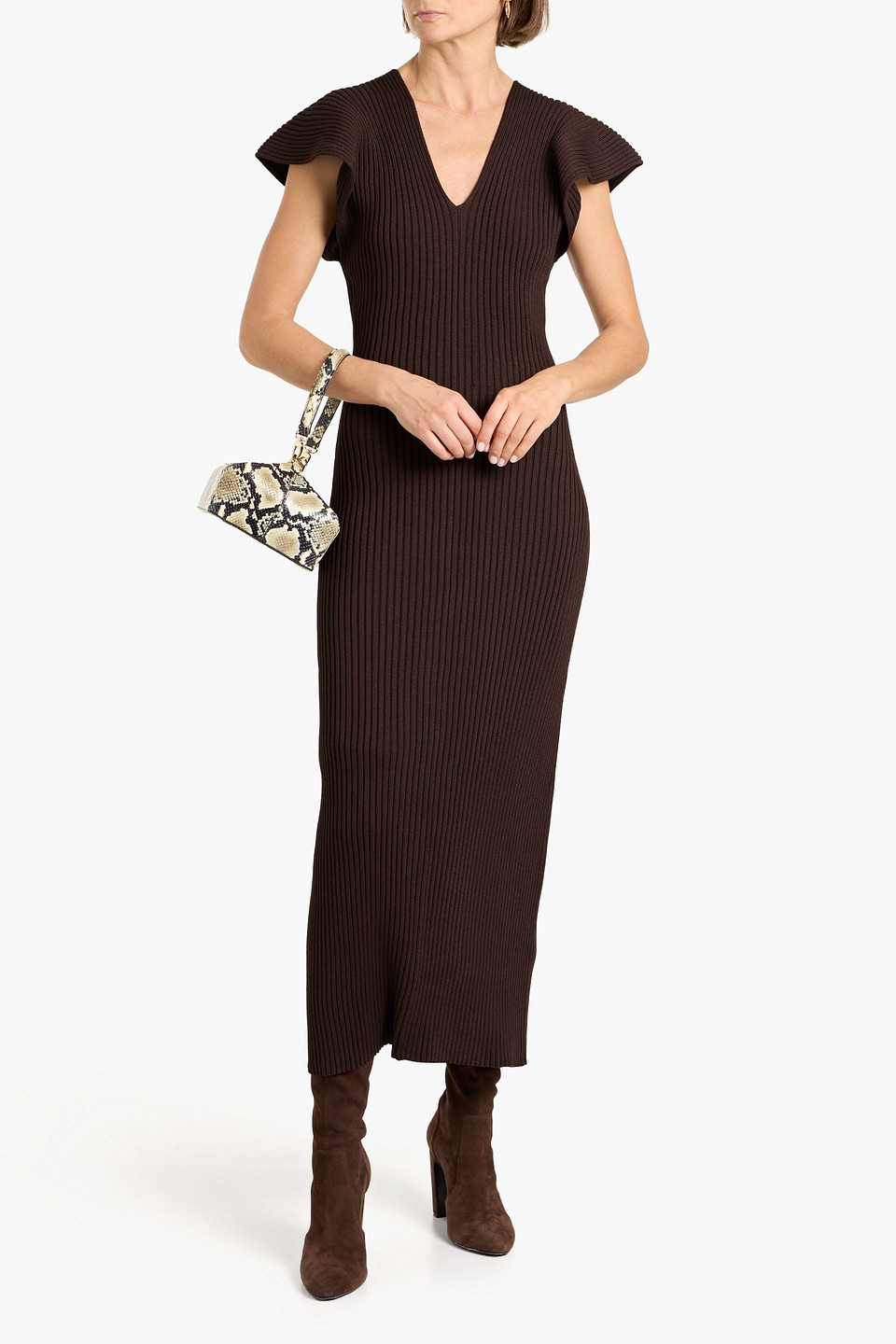  Altuzarra - Maxikleid Aus Rippstrick - Braun - M 