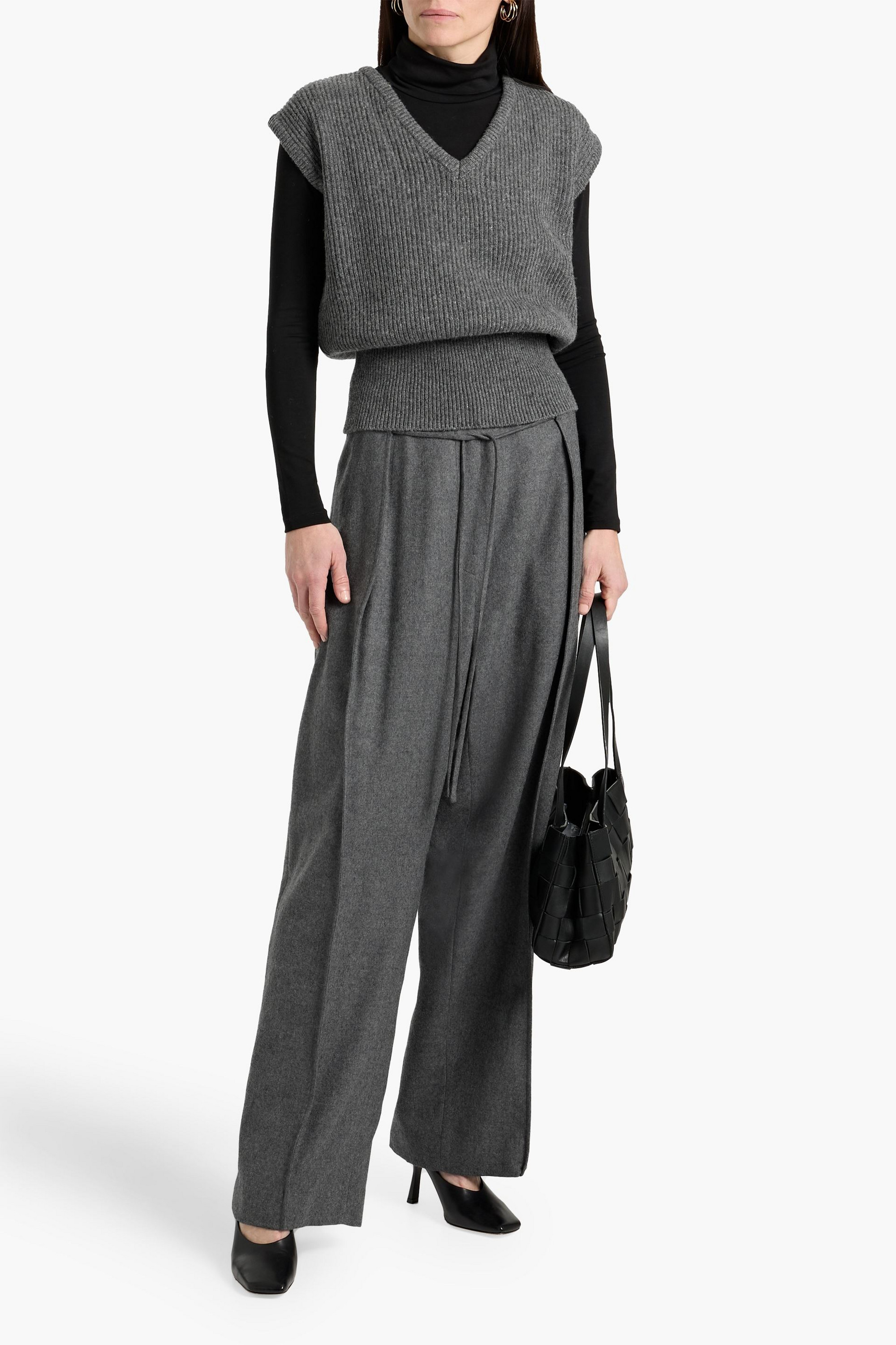 LE 17 SEPTEMBRE Wool-flannel wide-leg pants