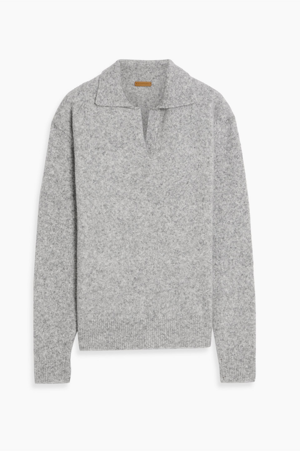 Le 17 Septembre Knitted Polo Sweater In Gray