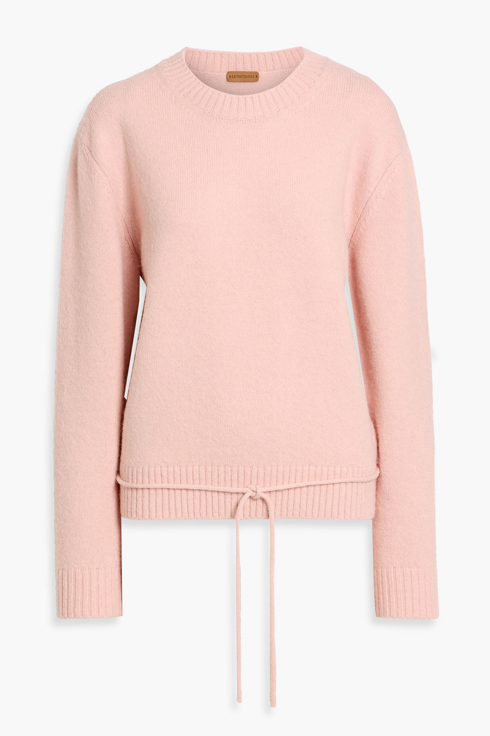 Le 17 Septembre Tie-detailed Brushed Knitted Sweater In Pink