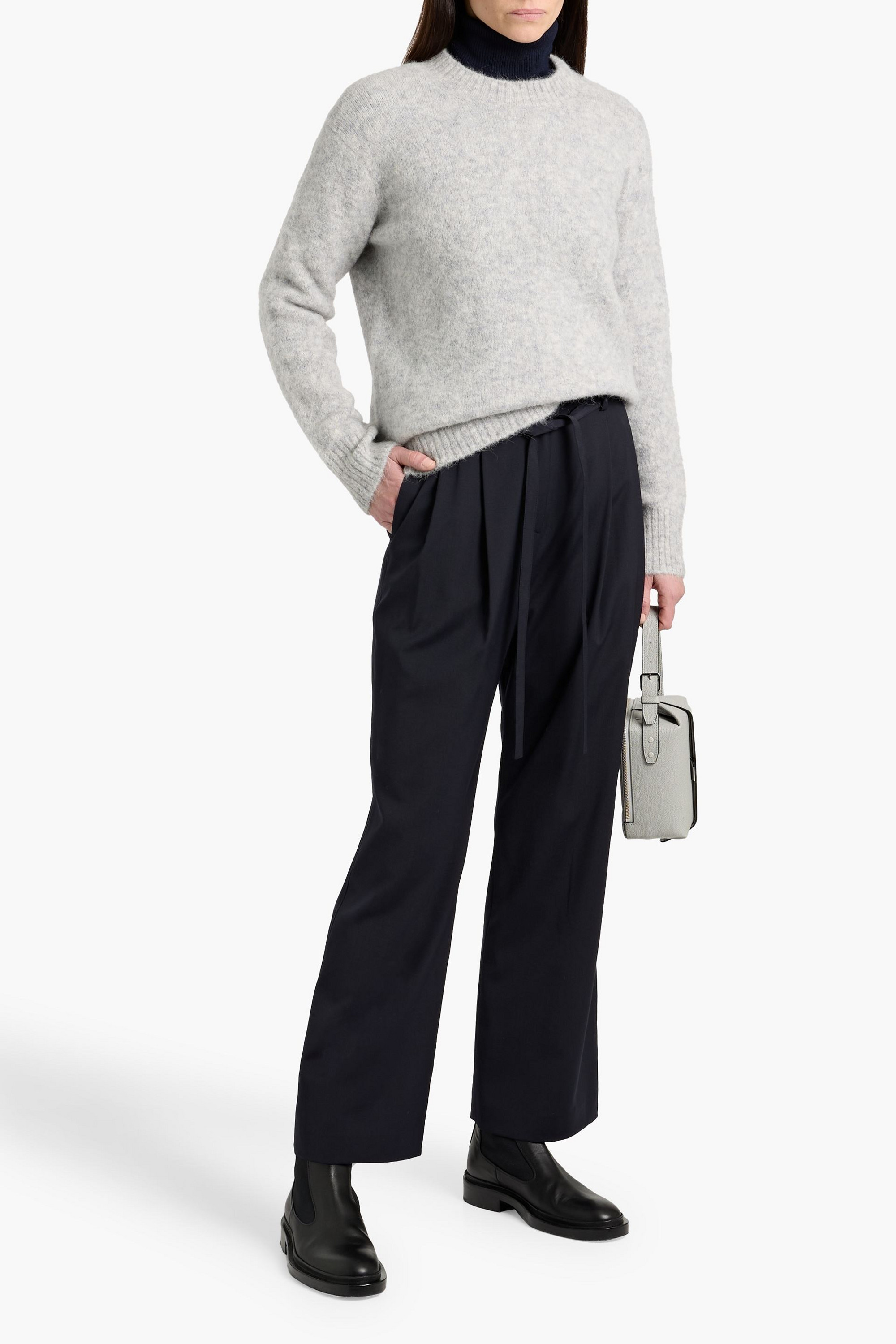 LE 17 SEPTEMBRE Belted crepe straight-leg pants