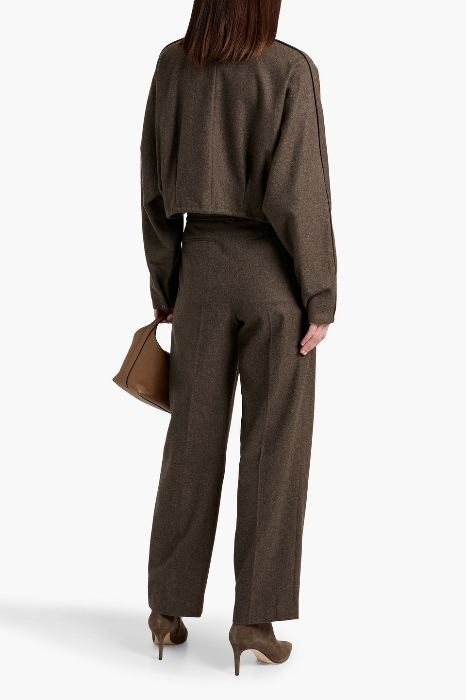  Le 17 Septembre - Hose Mit Geradem Bein Aus Flanell Aus Einer Wollmischung Mit Gürtel - Braun - Fr 36 
