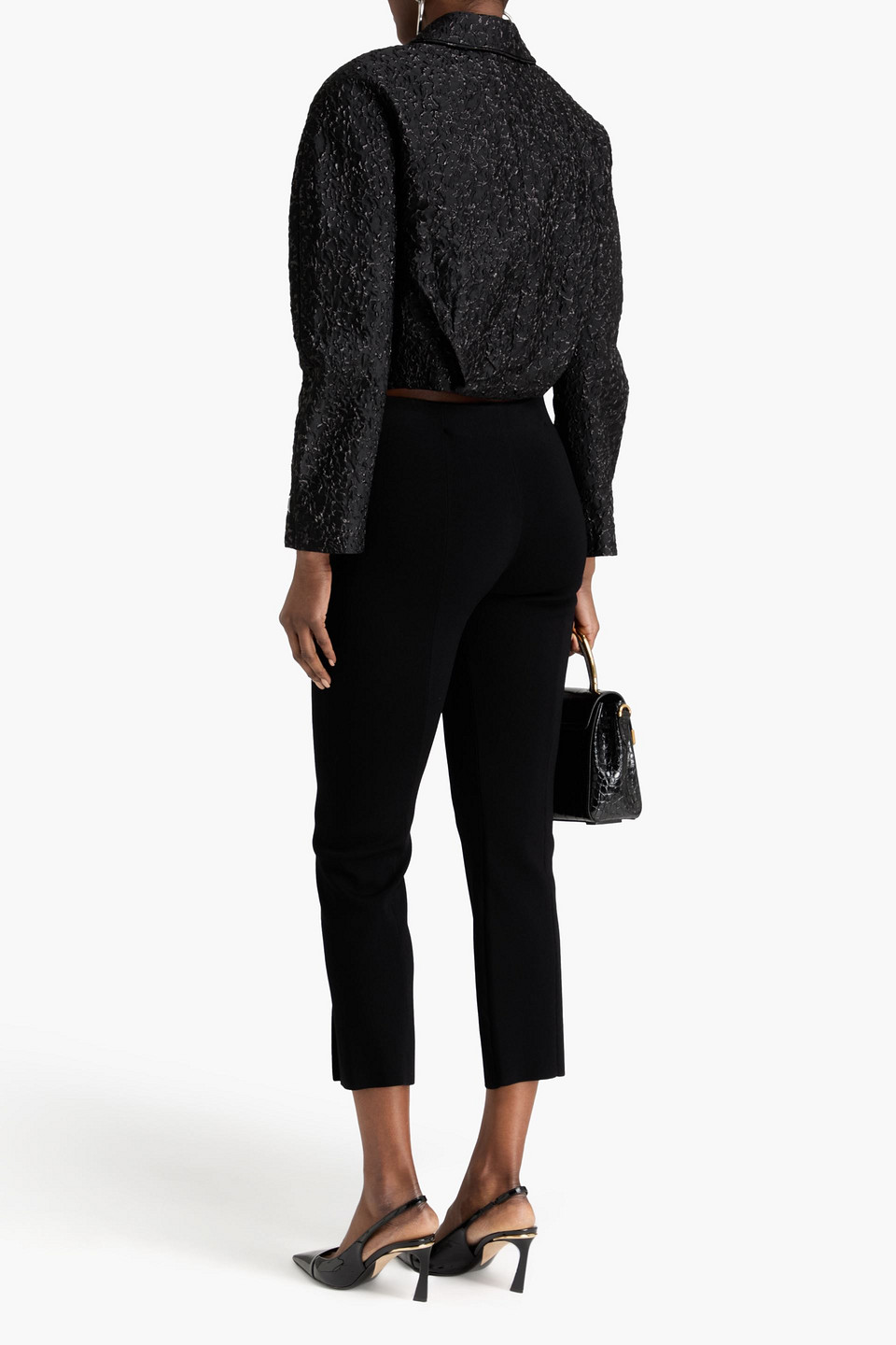 Versace - Jacke Aus Cloqué In Metallic-optik - Schwarz - It 38 