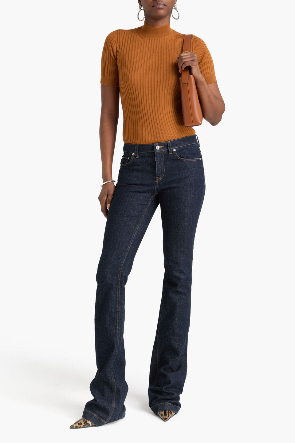 Versace - Ribbed Wool Mock-neck Sweater - Brown - It 38 