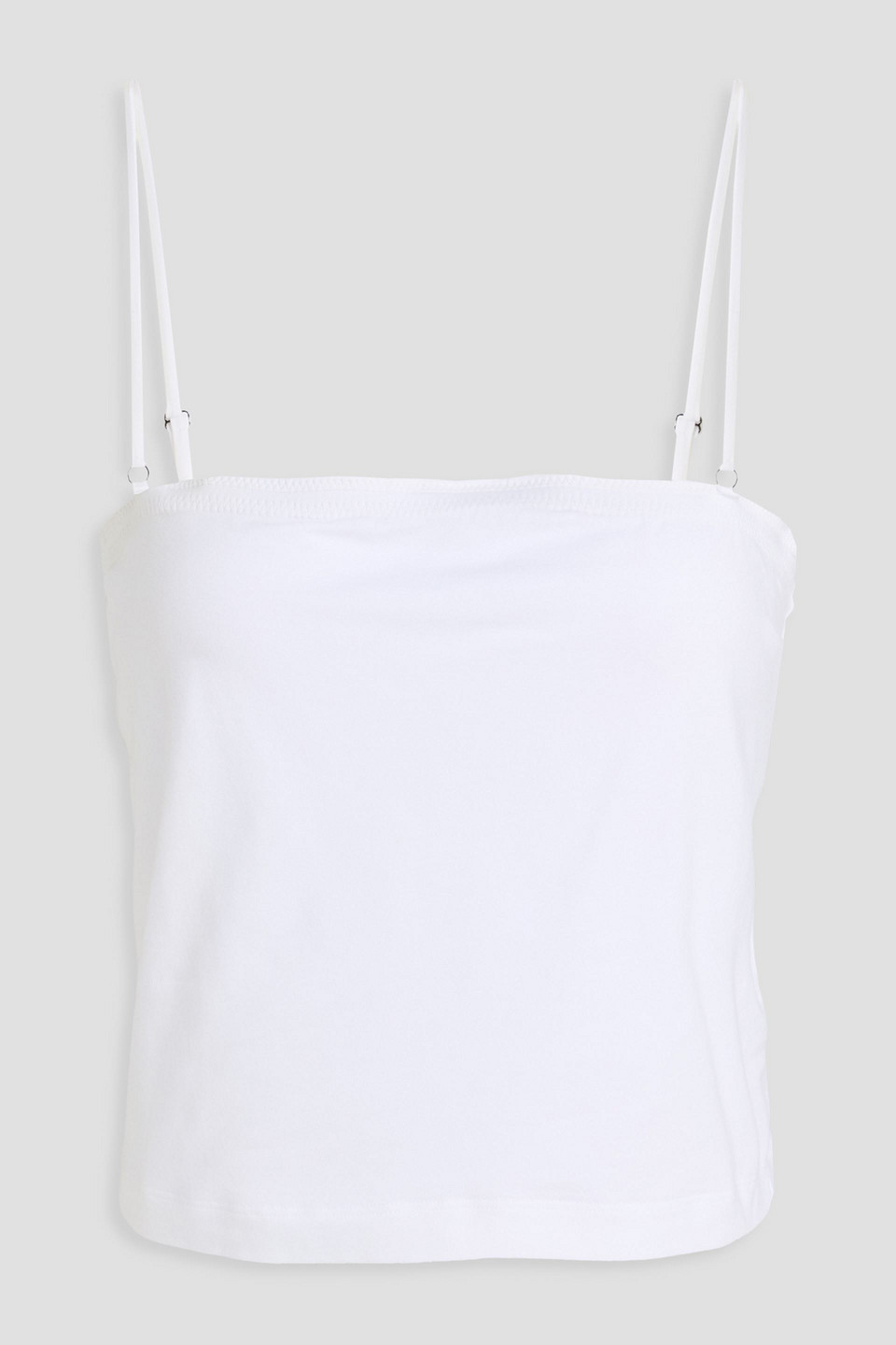brunello cucinelli - cropped cotton-blend jersey bustier top - white - m