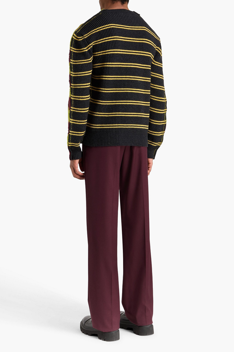  Marni - Gestreifter Pullover Aus Einer Mohairmischung - Grün - It 46 