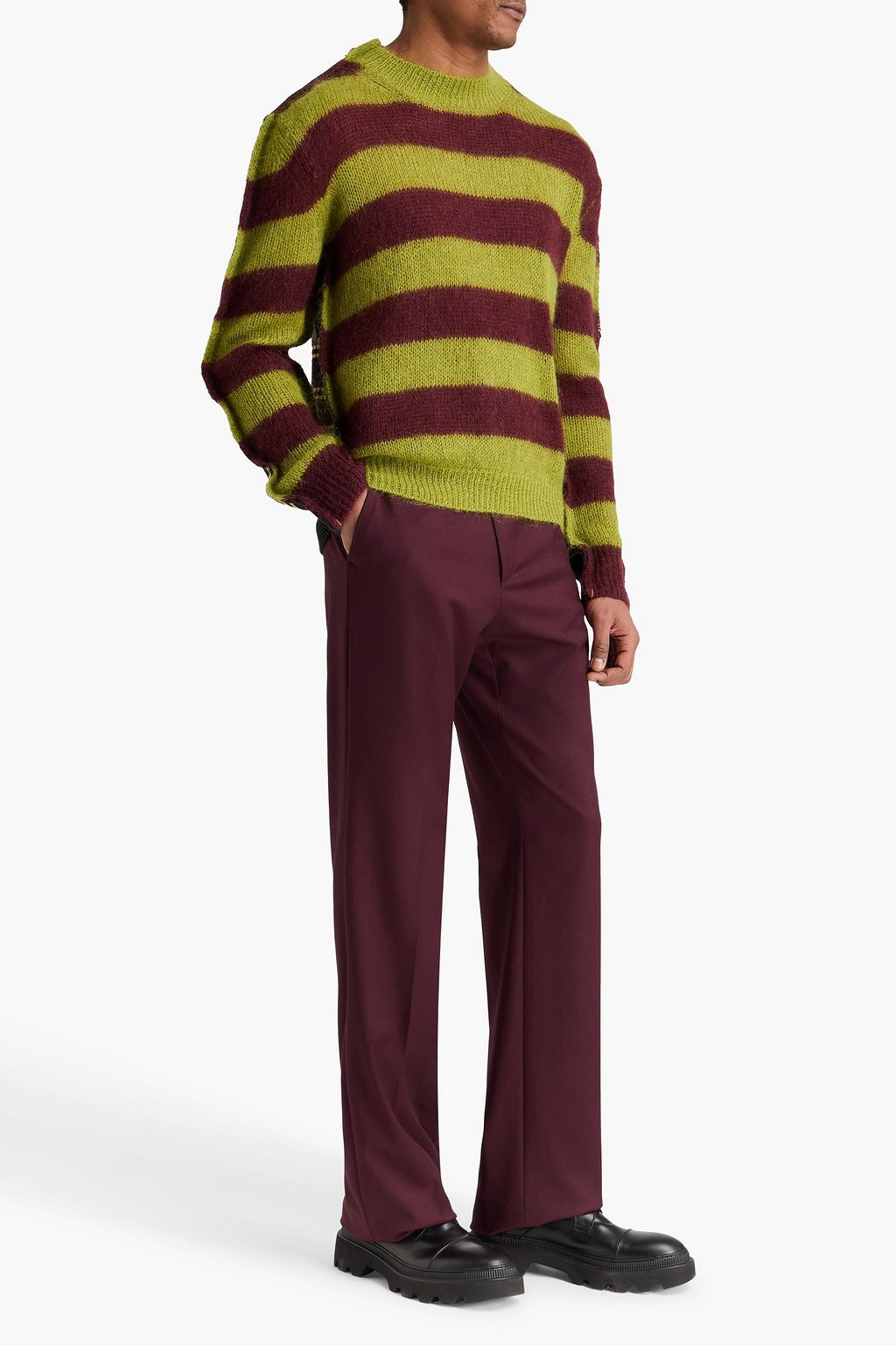 MARNI Striped mohair-blend sweater | THE OUTNET