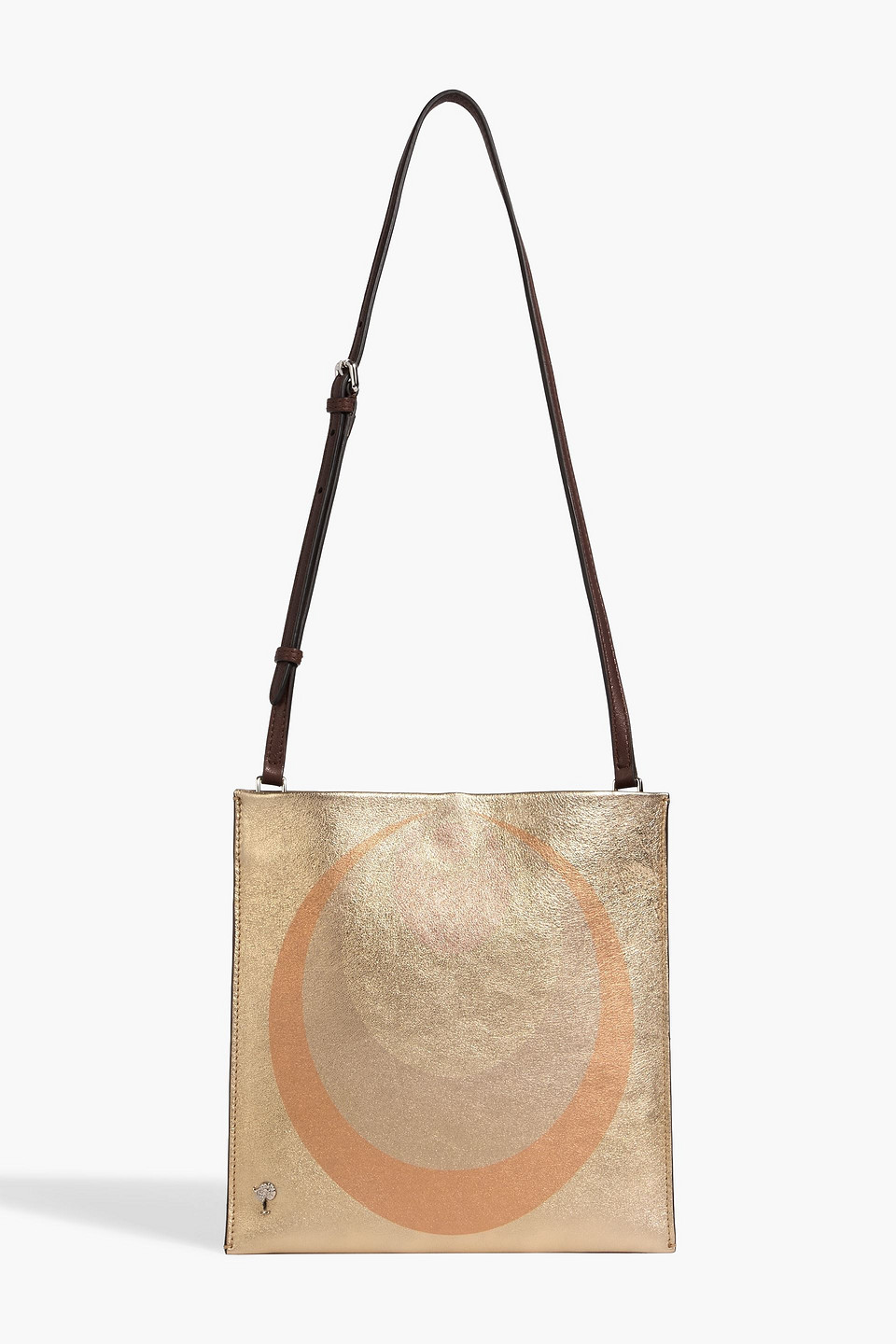 Pucci Metallic Printed Leather Shoulder Bag In Silver