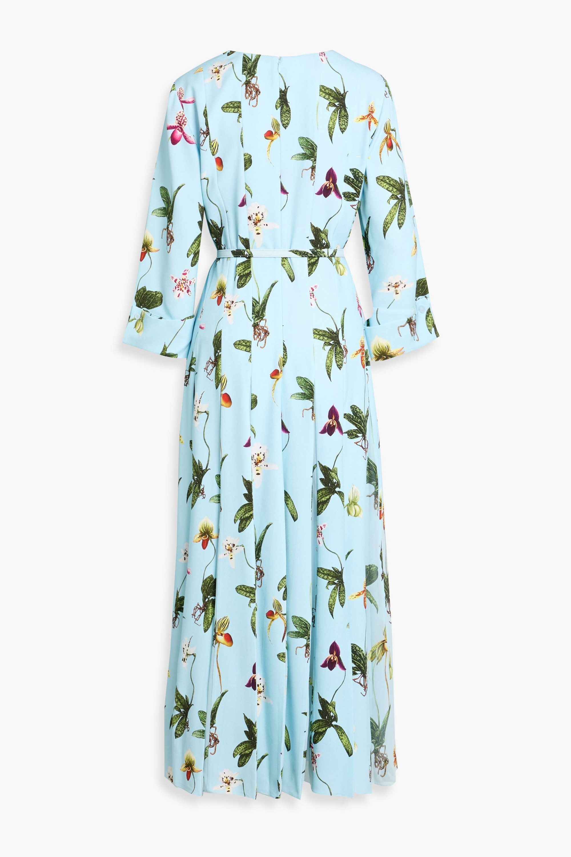 Oscar de la Renta - Belted floral-print crepe and voile midi dress | Plush Oscar de la Renta - Belted floral-print crepe and voile midi dress | Plush