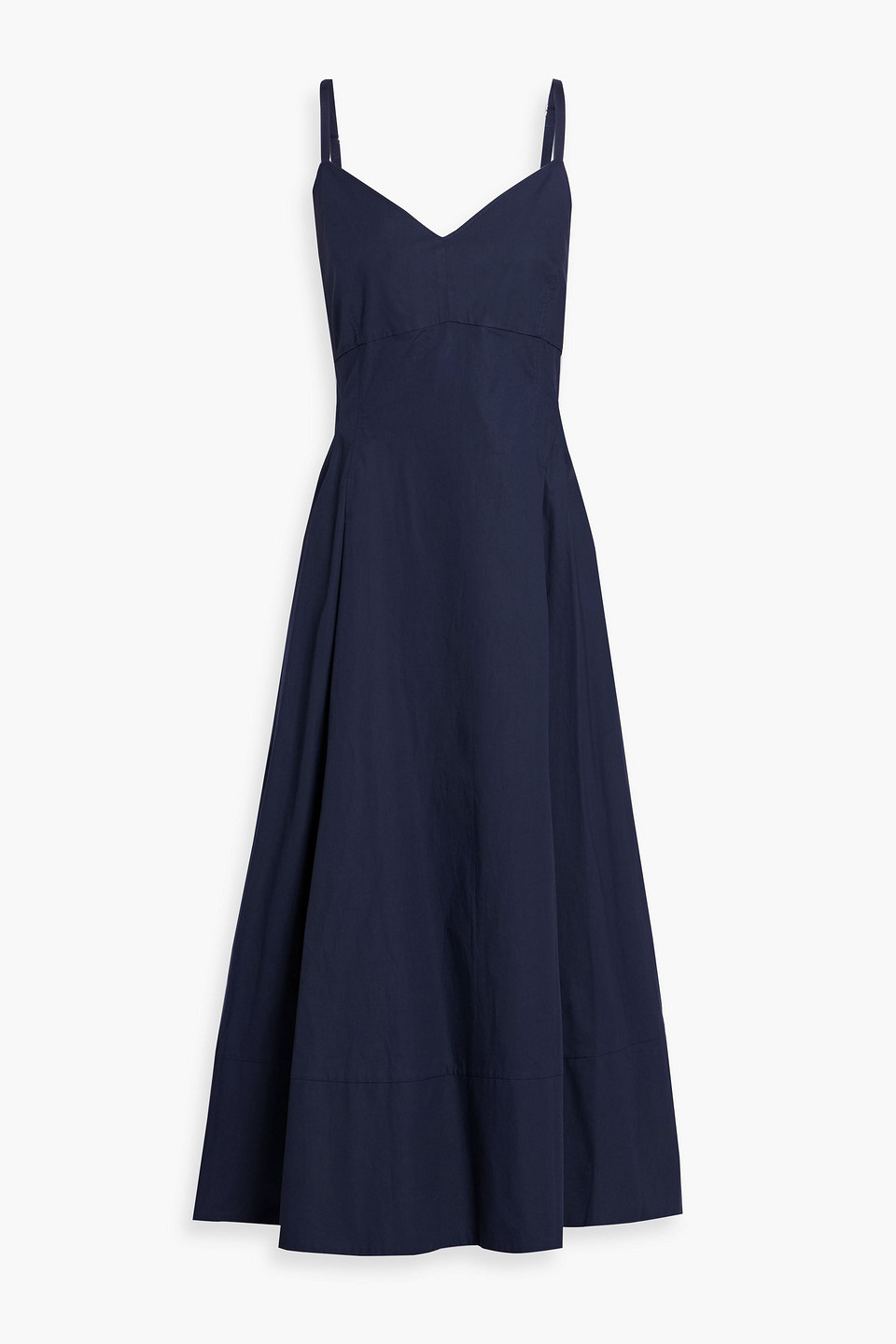 another tomorrow - pleated cotton-poplin midi dress - blue - it 48