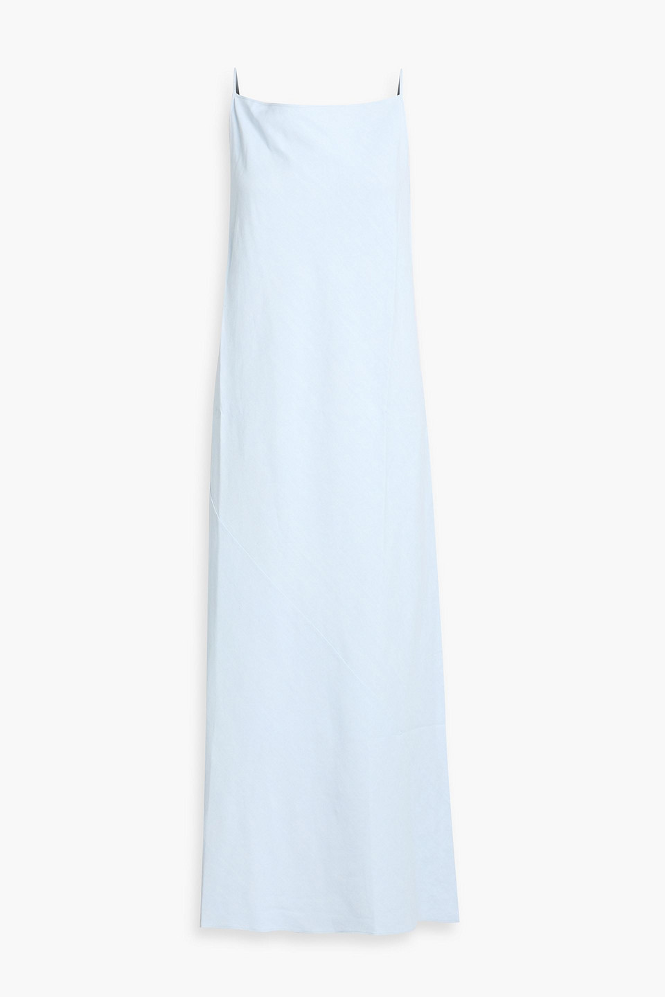 Another Tomorrow Hemp-blend Midi Slip Dress In Blue
