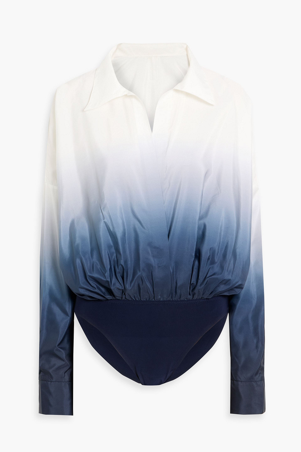 norma kamali - oversized dégradé habotai bodysuit - blue - fr 36