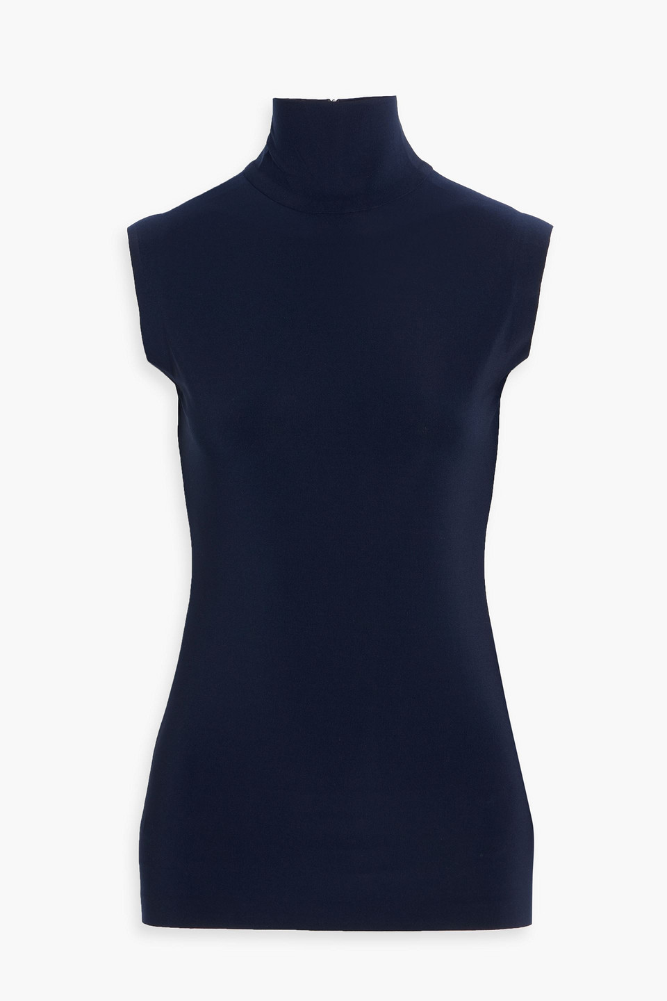 Norma Kamali Stretch-jersey Turtleneck Top In Blue