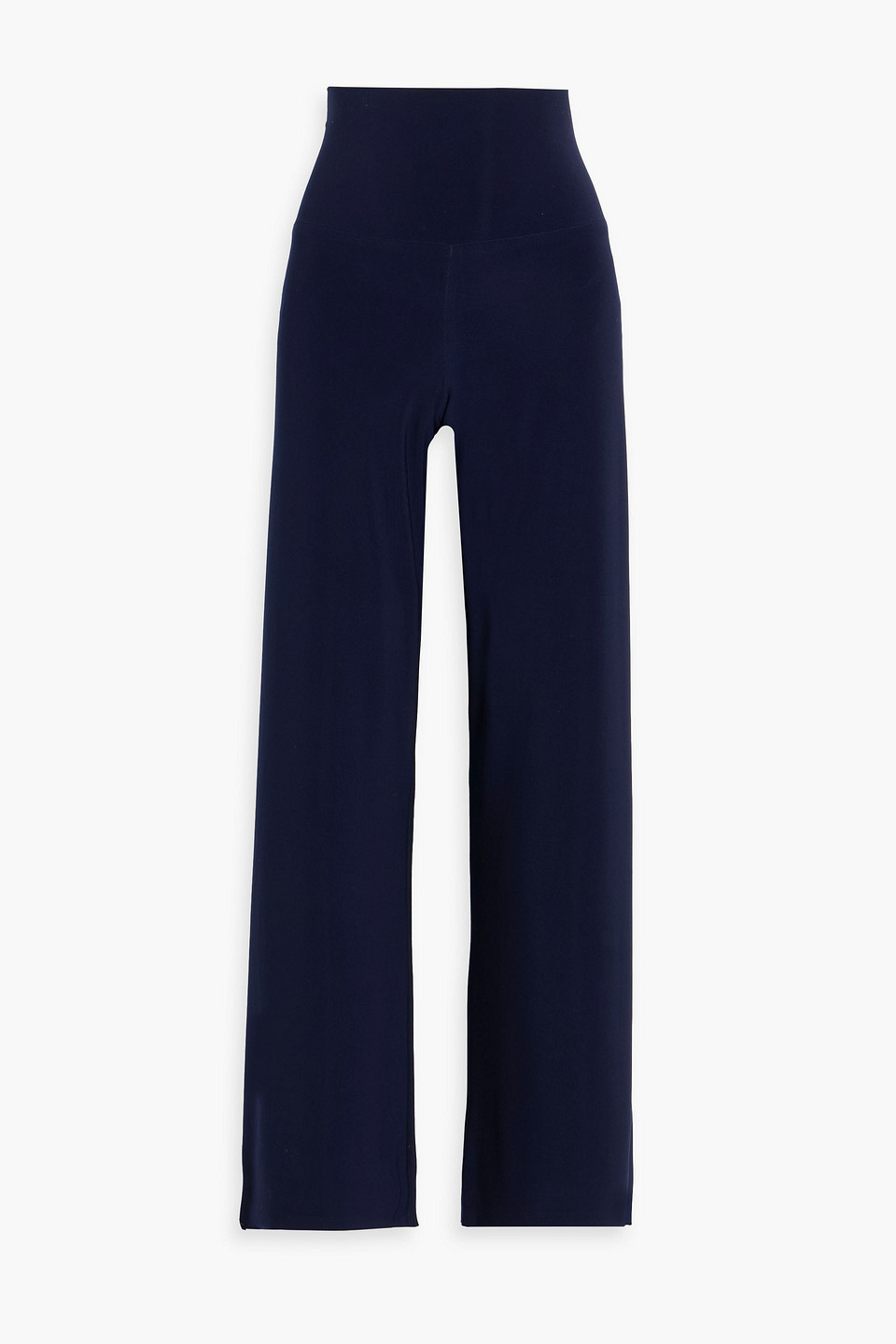 Norma Kamali Stretch-jersey Straight-leg Pants In Blue