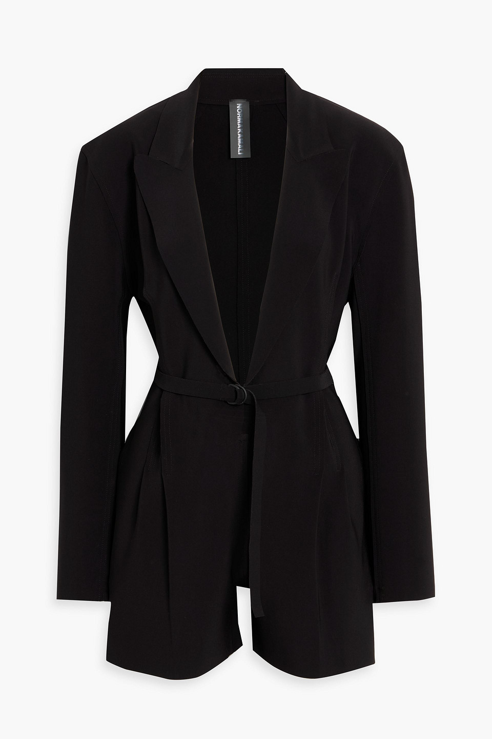 Norma Kamali Belted Stretch-jersey Playsuit In Black