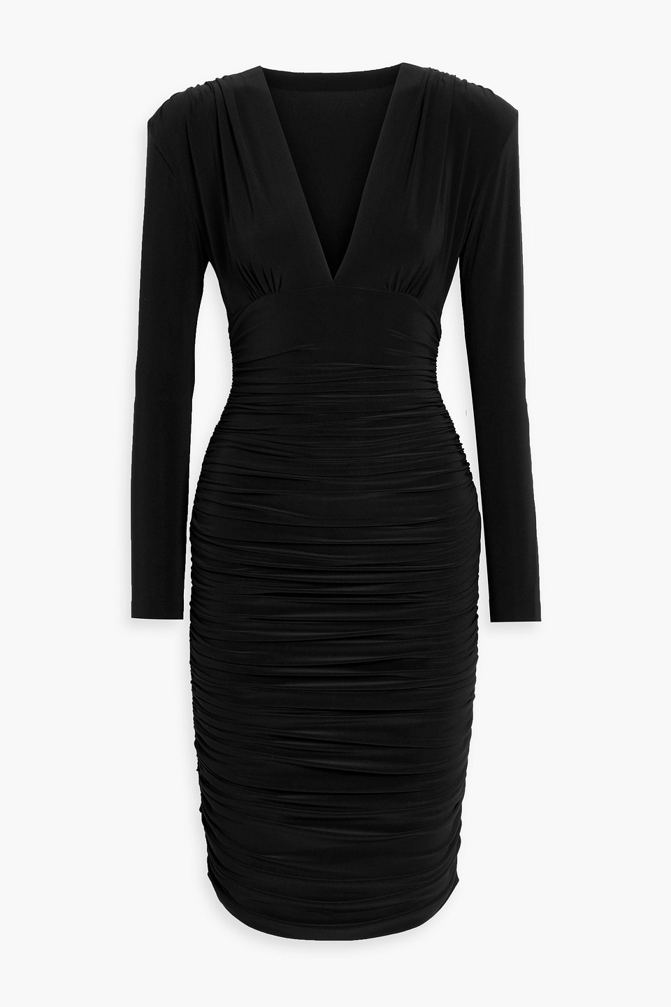 Norma Kamali Ruched Stretch-jersey Dress In Black