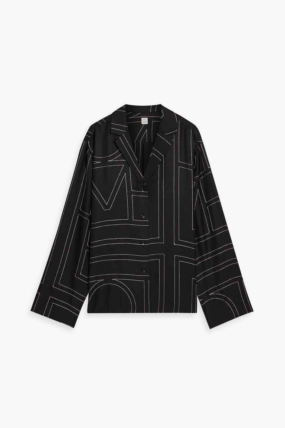 Totême Embroidered Organic Cotton And Silk-blend Voile Shirt In Black