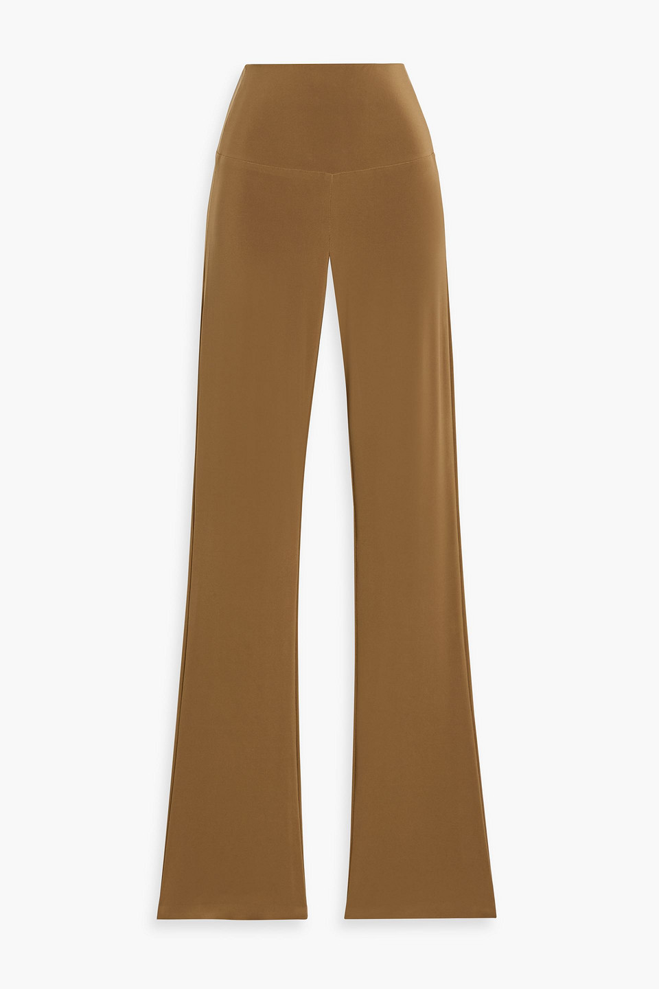 Norma Kamali Stretch-jersey Bootcut Pants In Brown