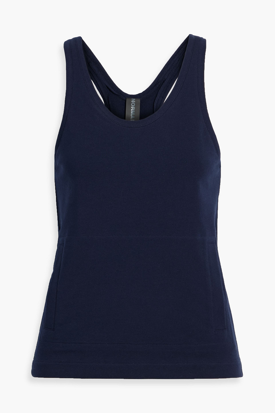norma kamali - french cotton-blend terry tank - blue - fr 32