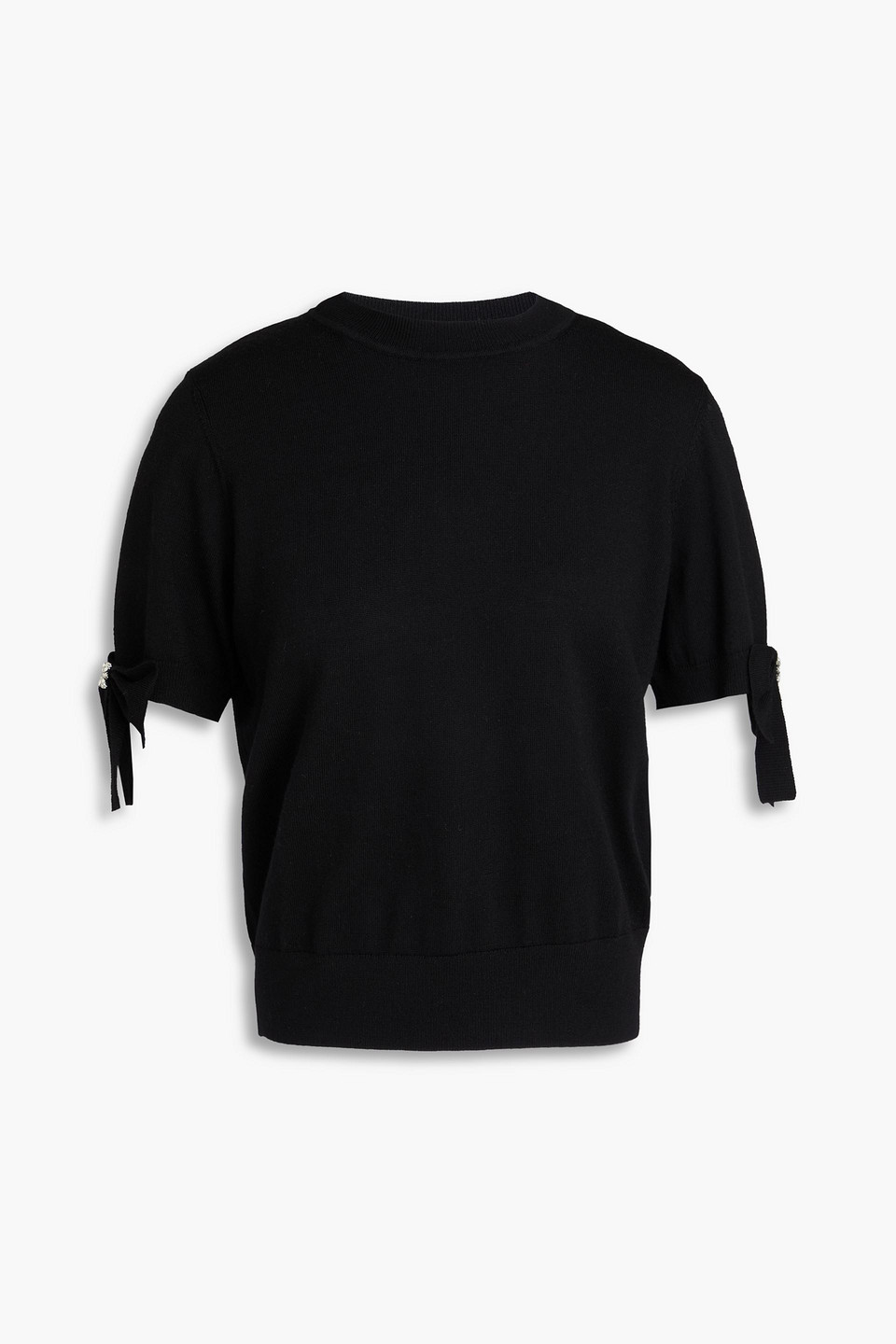 Zimmermann Crystal-embellished Wool Top In Black