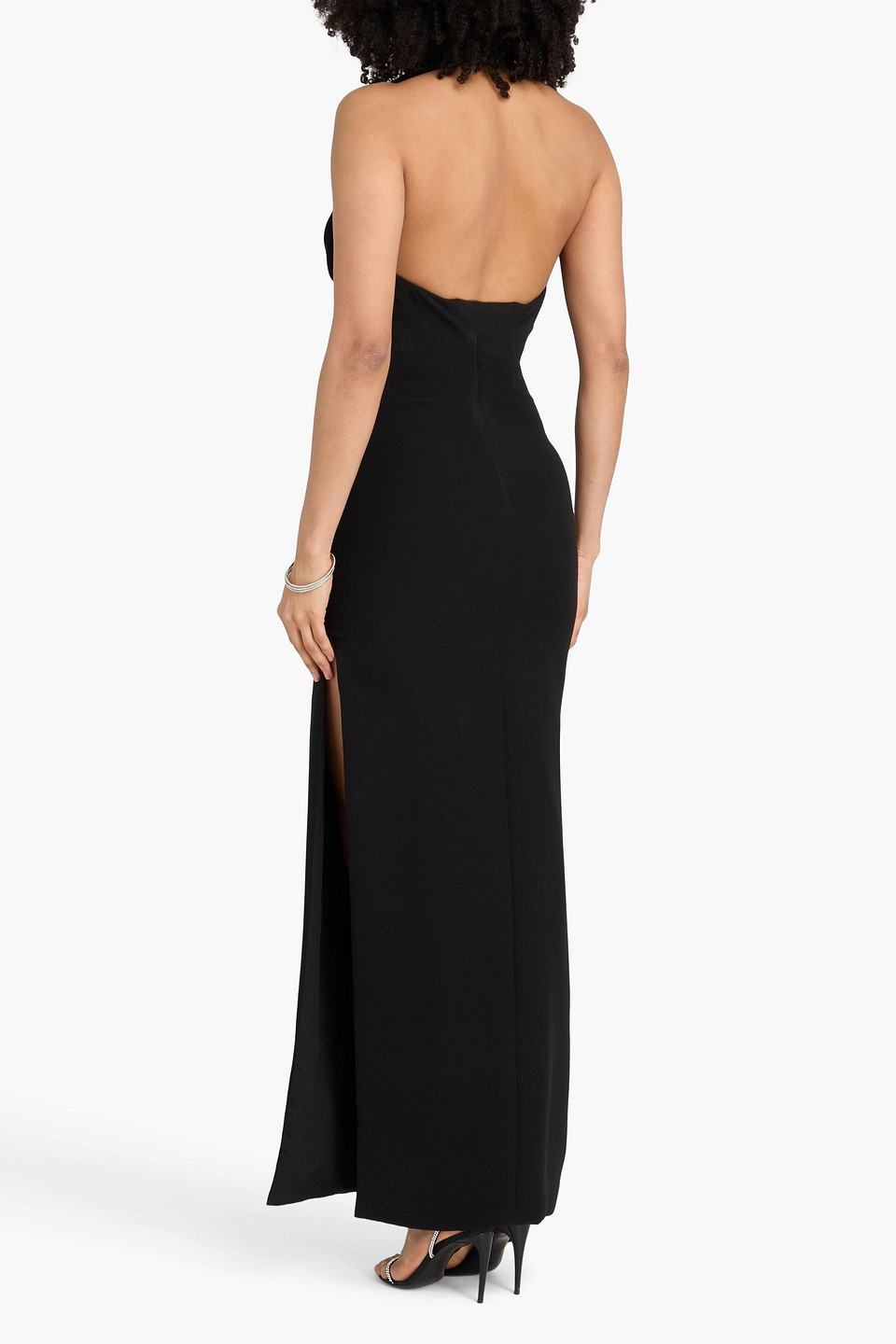  Versace - Neckholder-robe Aus Crêpe De Chine Aus Seide - Schwarz - It 38 