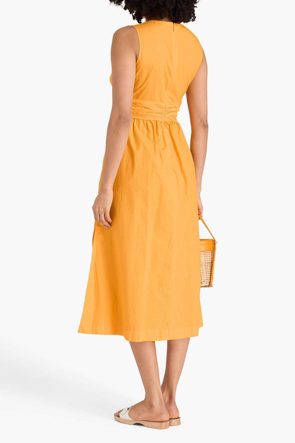  Heidi Klein - Gerafftes Midikleid Aus Baumwollpopeline - Gelb - S 