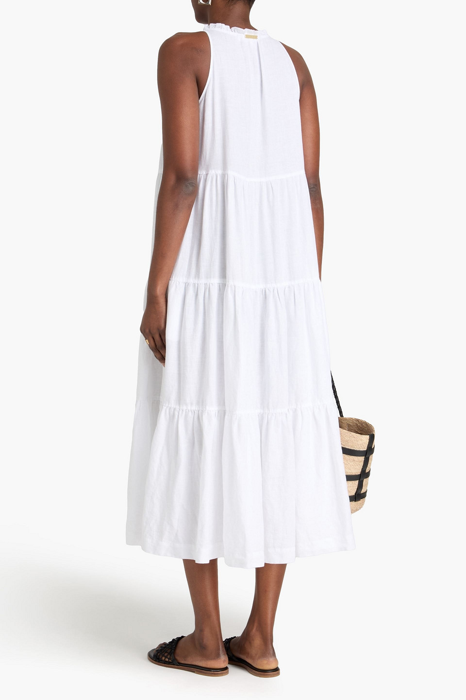  Heidi Klein - Gestuftes Midikleid Aus Leinen - Weiß - Xl 