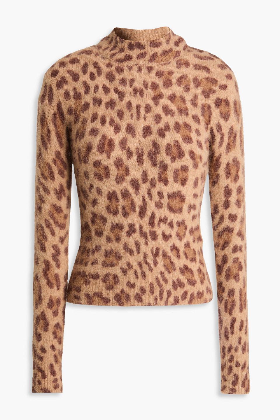 Zimmermann Leopard-print Alpaca-blend Mock-neck Sweater In Animal Print