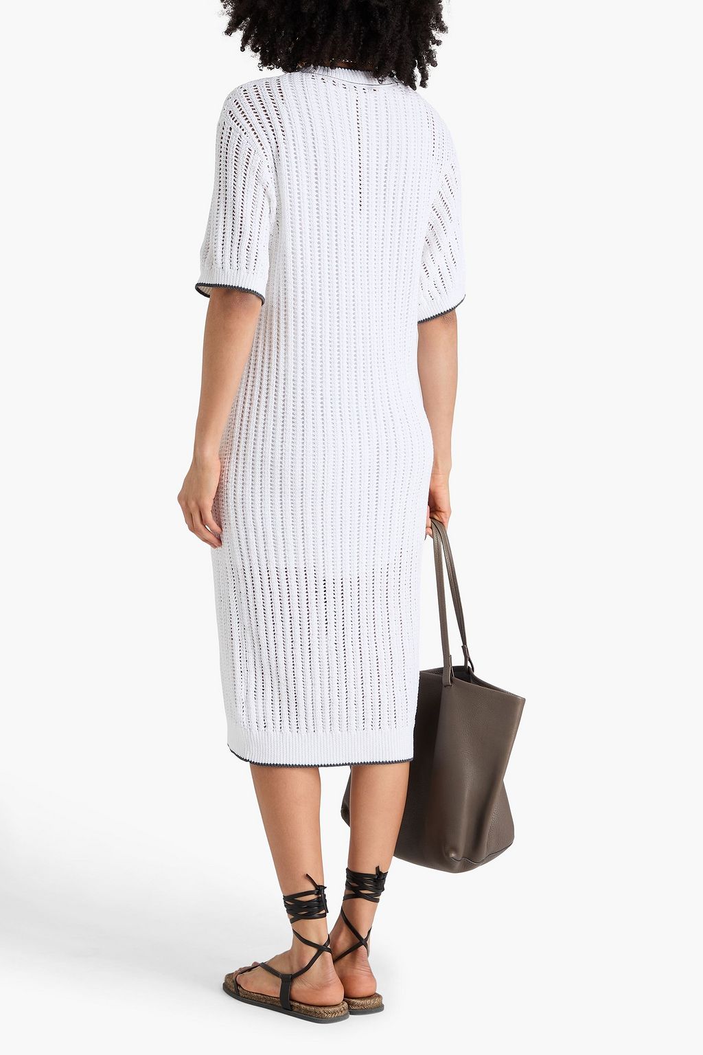 BRUNELLO CUCINELLI Open-knit cotton midi dress | THE OUTNET