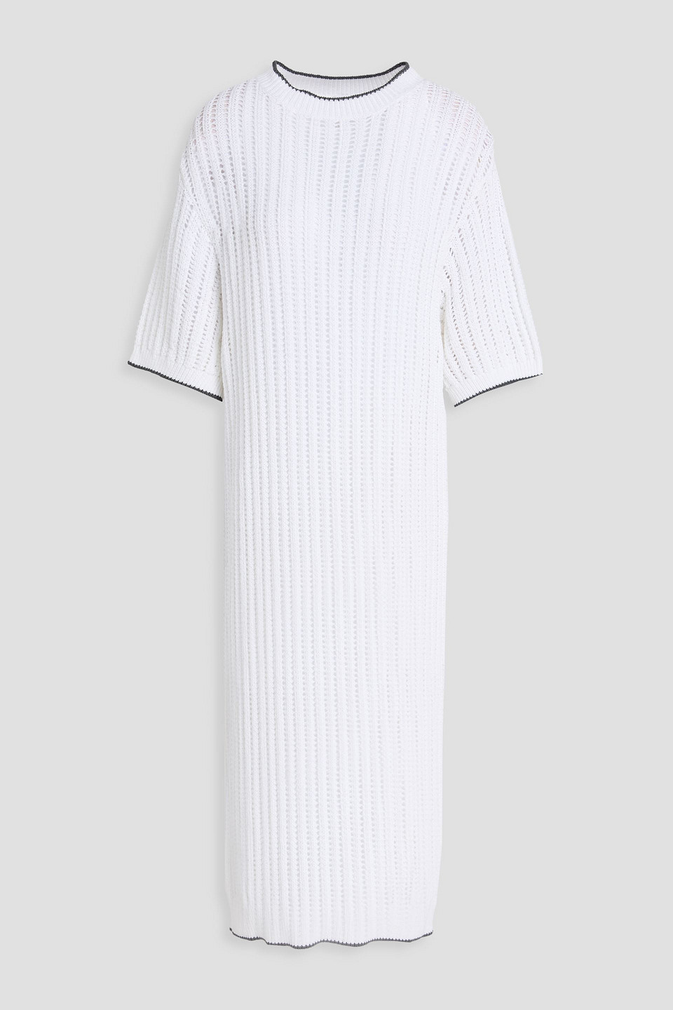 Brunello Cucinelli Ribbed Cotton Dress In White