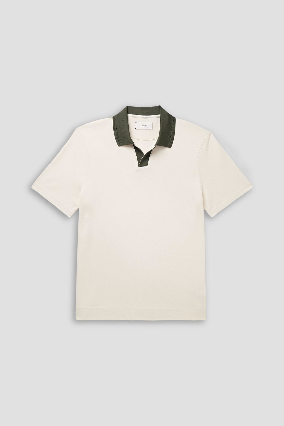 mr p. - two-tone piqué polo shirt - white - xs